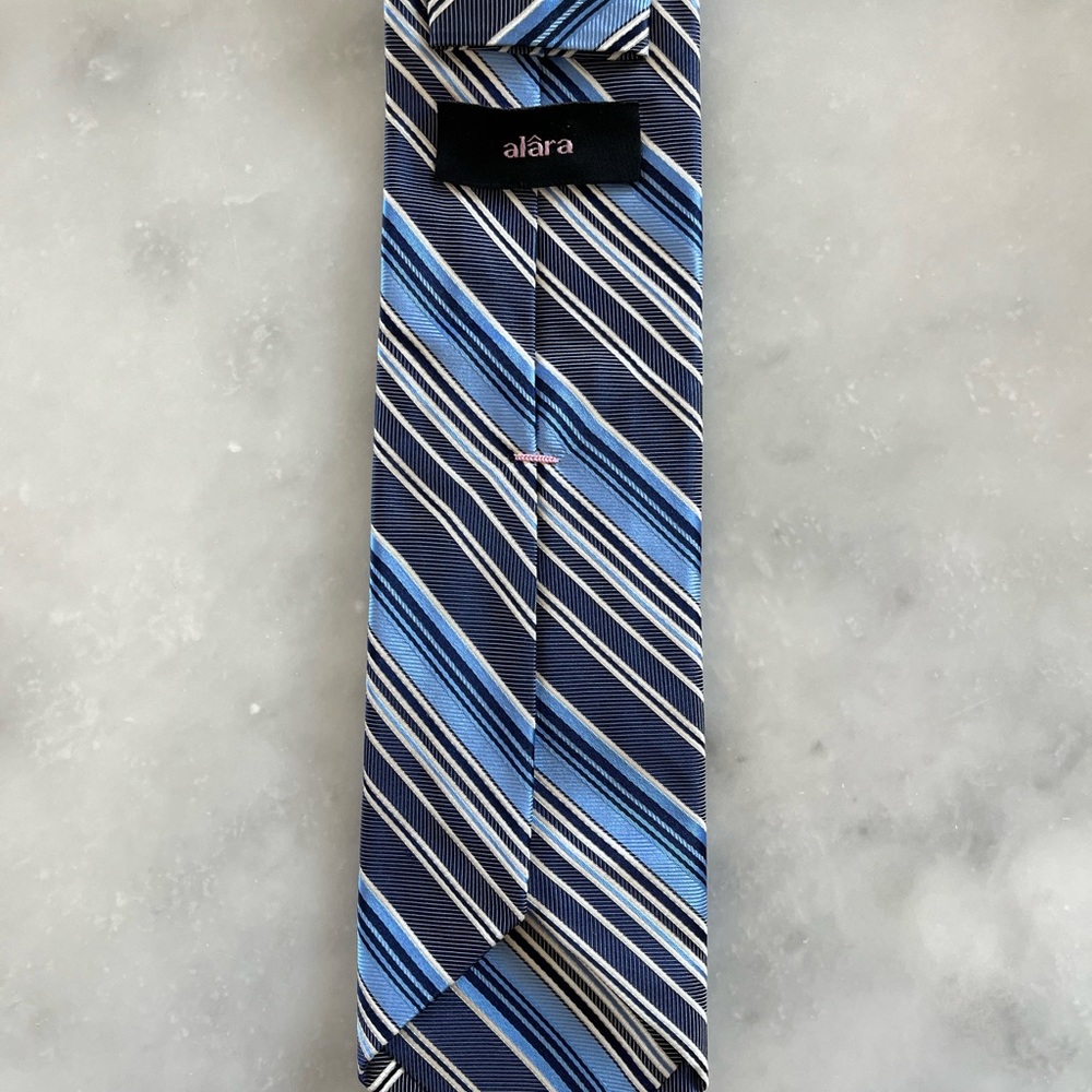 Alara Blue stripe tie. - Picture 5 of 6